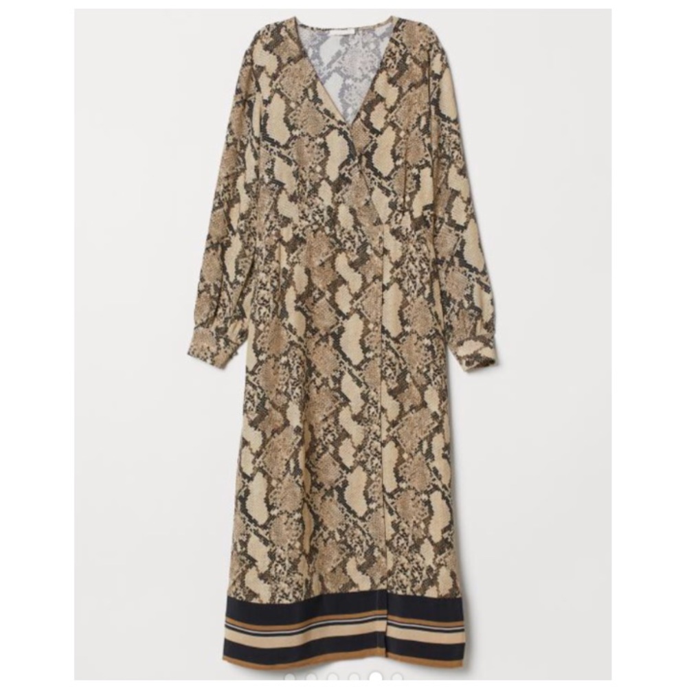 H&M Oversized Snake Print Midi Dress